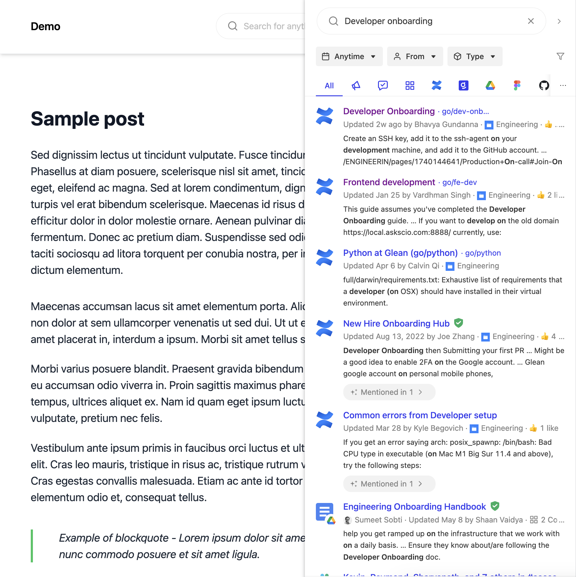 Sidebar Interface - Example 2